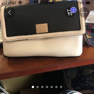 Jones New York Elegant Black and White Shoulder Bag